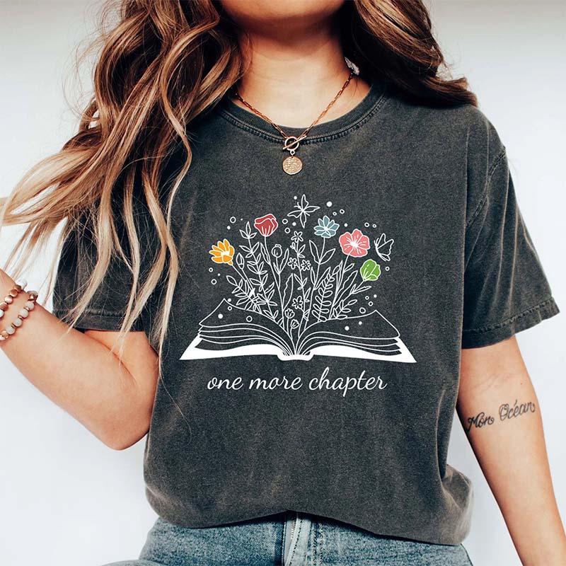 Funny Reading Cute Graphic Floral T-shirt