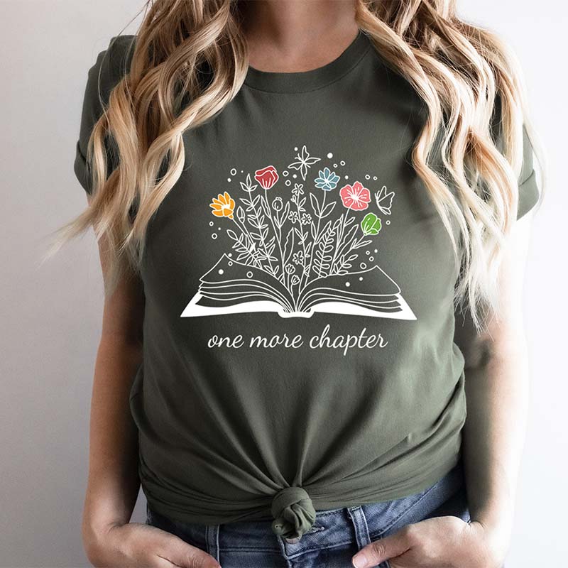 Funny Reading Cute Graphic Floral T-shirt