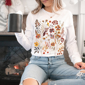 Boho Wildflowers Fall Long Sleeve Sweatshirt