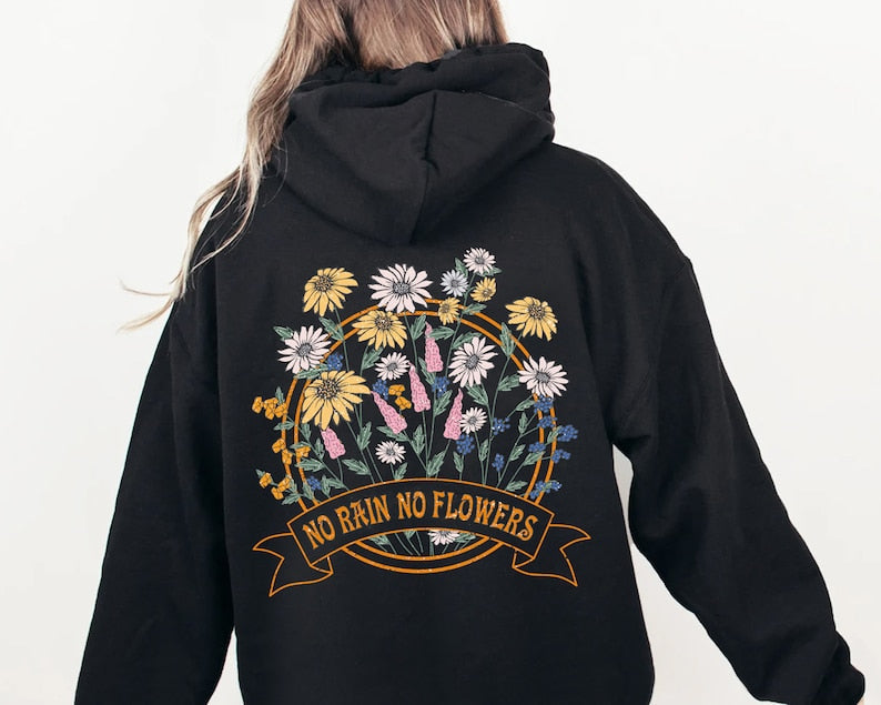 Floral Print Botanical Aesthetic Hoodie