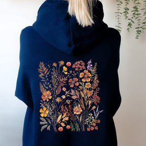 Vintage Pressed Flowers Hooded Hoodie