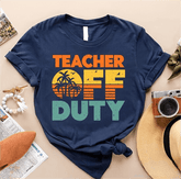 Teacher Off Duty Print Crewneck T-shirt