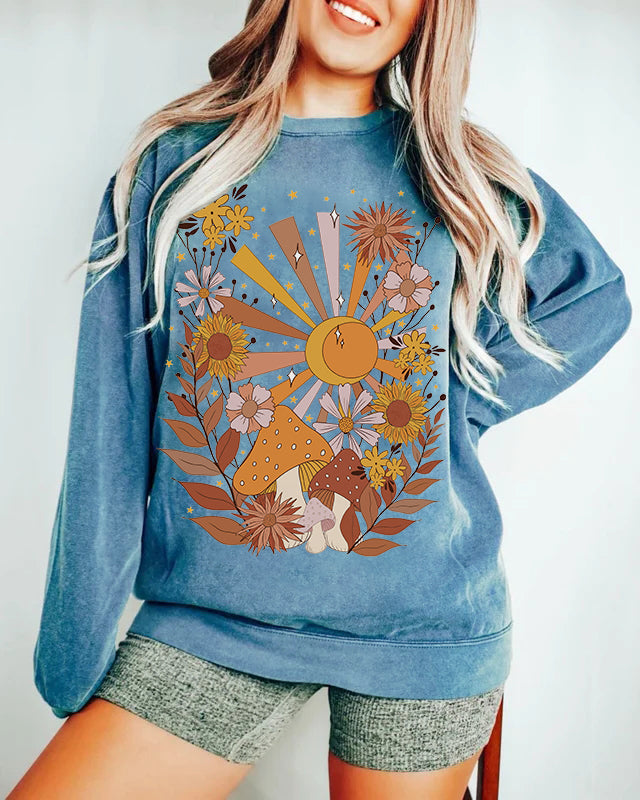 Sudadera Bohemian Retro Sun Moon Comfort Colors