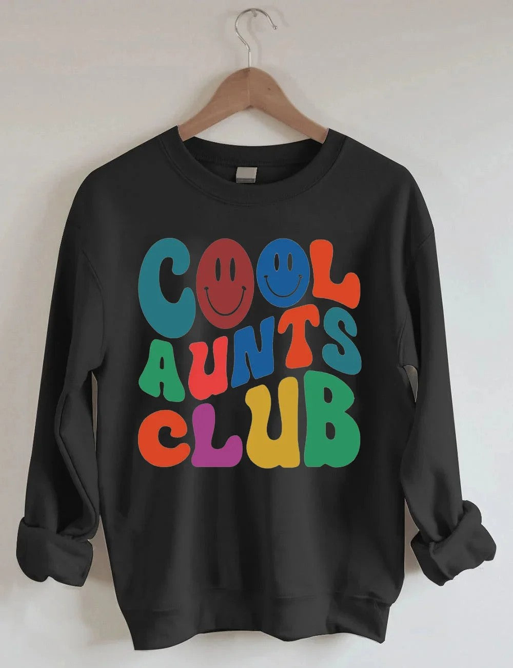 Sweatshirt Club Cool Aunts- Dubh