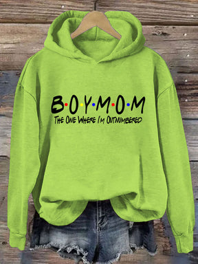 Boy Mom The One Where I'm Outnumbered Hoodie