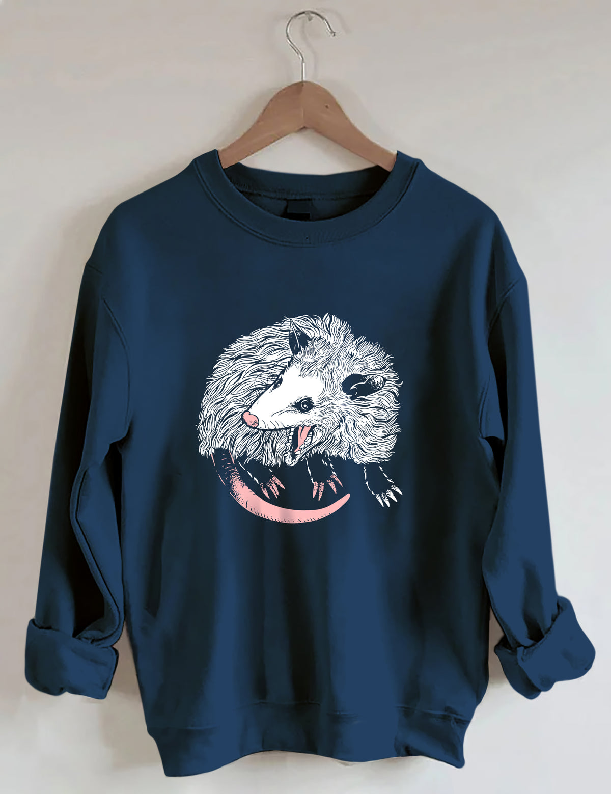 Opossum Print Casual Sweatshirt