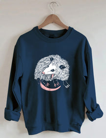 Opossum Print Casual Sweatshirt