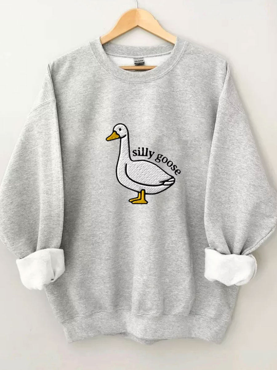 Silly Goose Print Sweatshirt