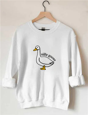 Silly Goose Print Sweatshirt