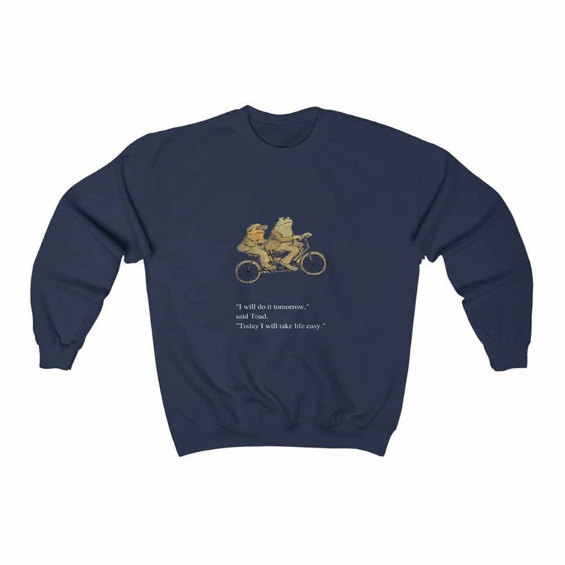 Grenouille et crapaud équitation vélo unisexe sweat-shirt 