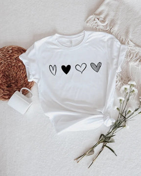 Camisa de doble corazón para ella, camisa de San Valentín