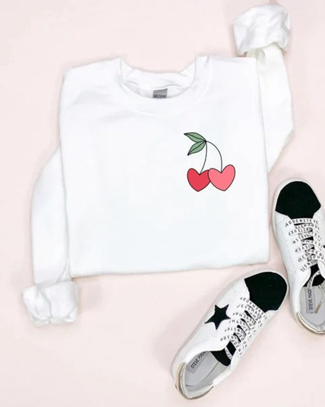 Sweat-shirt Saint-Valentin, Sweat-shirt Cherry Hearts 