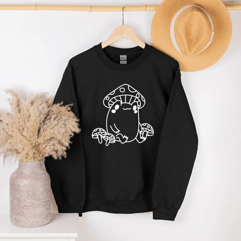 Frog Sweatshirt, Frog And Mushroom Sweatshirt