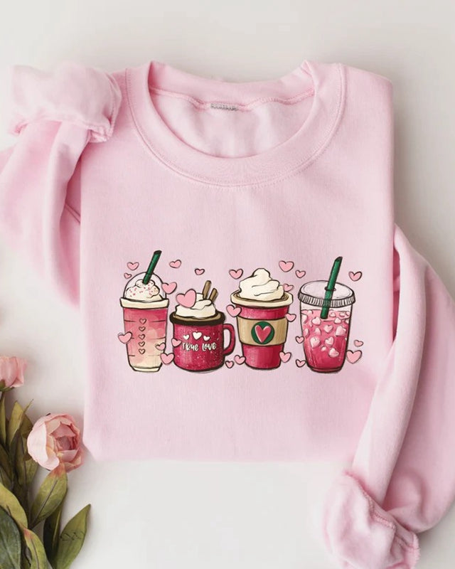 Unisex koffie sweatshirt voor Valentijnsdag