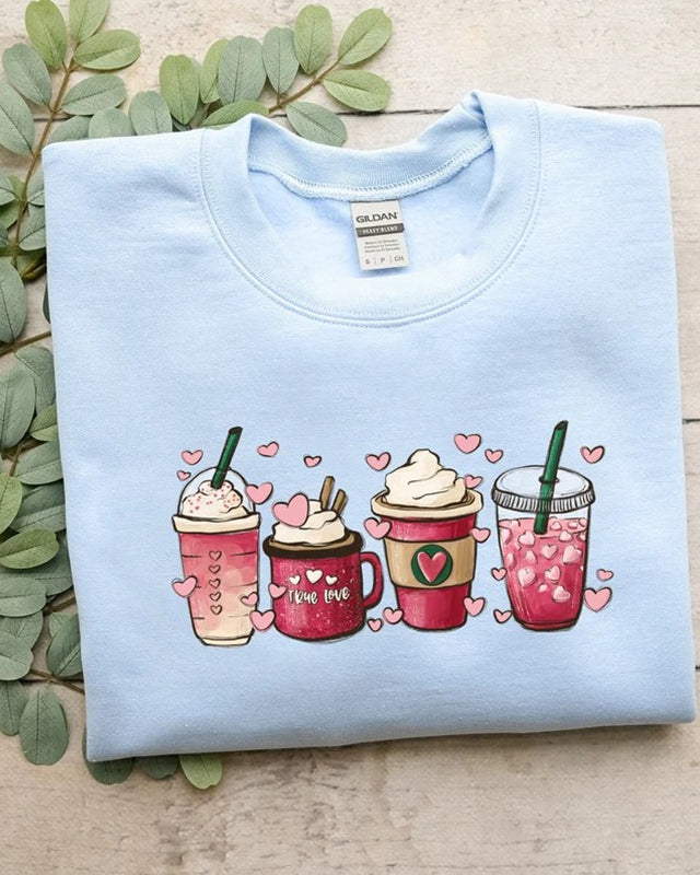 Schattig hart Valentijnsdag koffie Sweatshirt