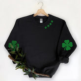 Sweat-shirt noir Shamrock de la Saint-Patrick