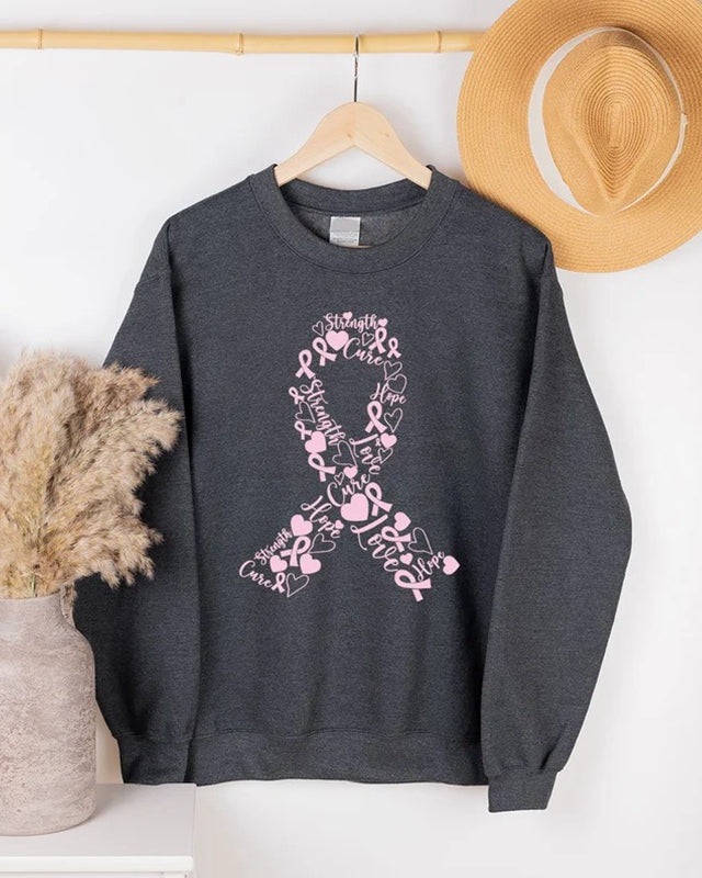 Breast Cancer Hope Love Strength Cure Survivor Sweatshirt