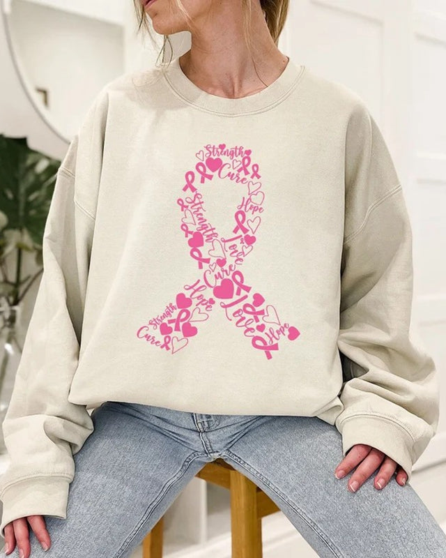 Cancer du sein Hope Love Force Cure Survivor Sweatshirt 