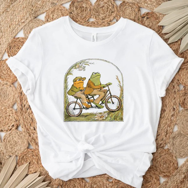 Frog And Toad -Riding Bike T-paita