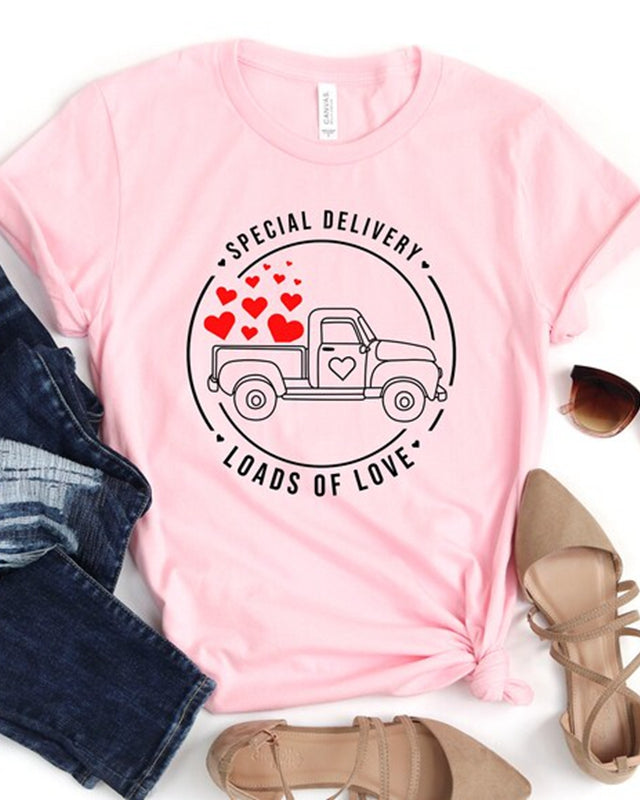 Camion Saint Valentin avec chemise coeur 