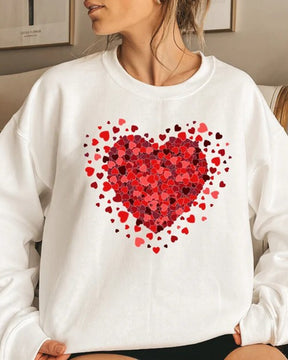 Heart Sweatshirt, Valentines Day Heart Sweatshirt