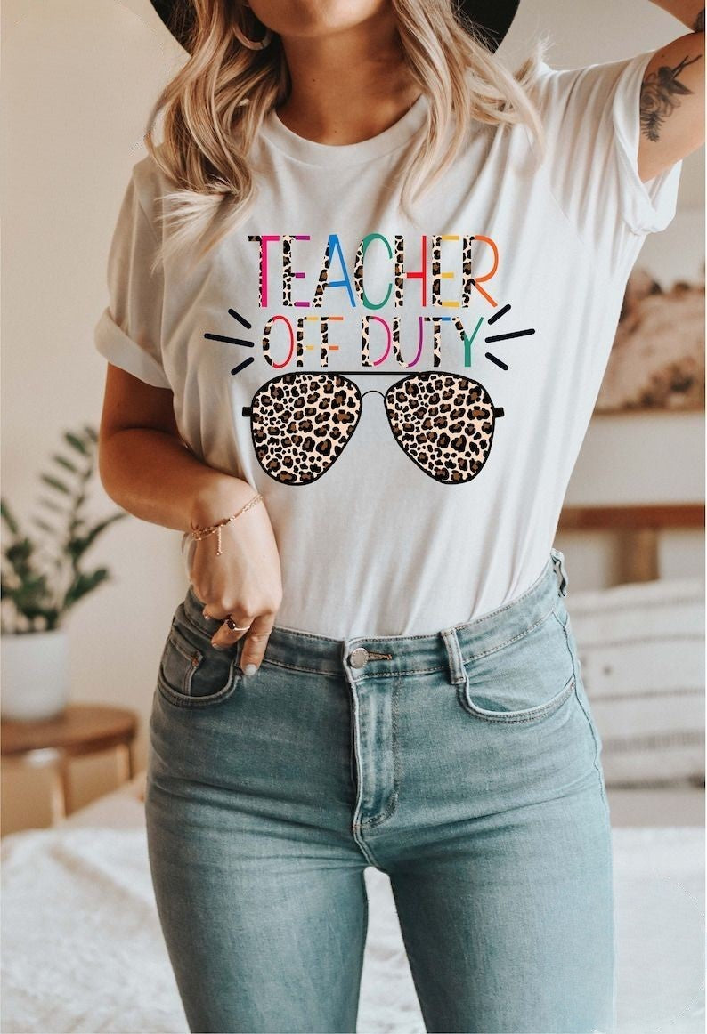 Leopard Teacher Off Duty T-shirt